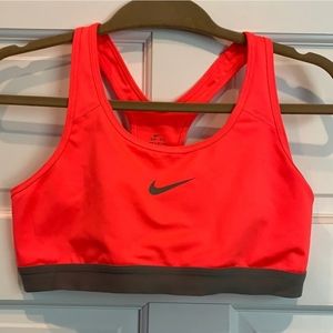 Nike Dri-Fit Sports Bra Sz Large Bright Pink/Grey